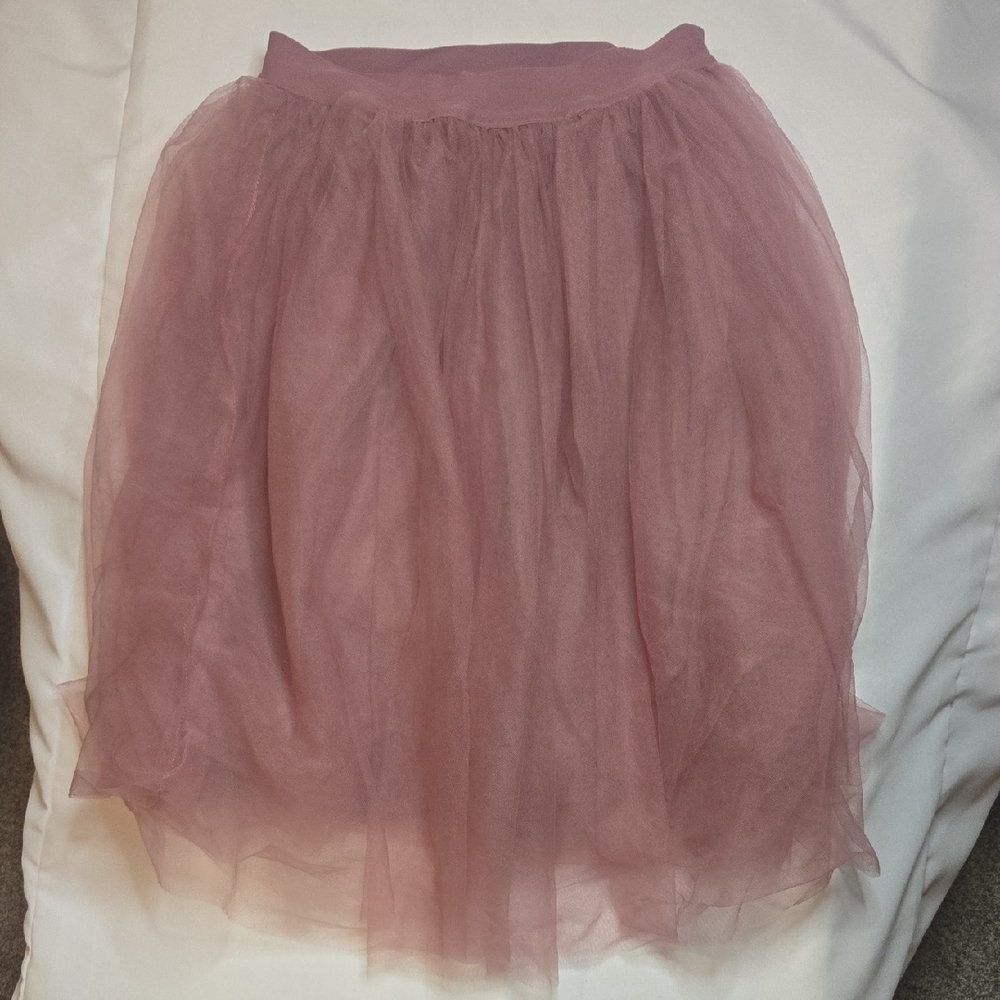 See You Monday Mauve Tulle A-Line Skirt